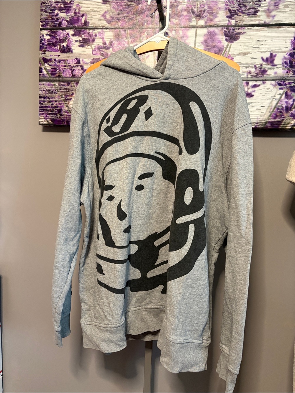 Men’s Billionaire Boys Club Gray Hoodie with Black Graphic Size XXL
